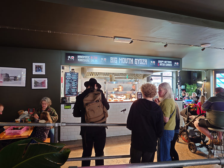 The Big Mouth Gyoza counter at Bustler Market, Nottingham
