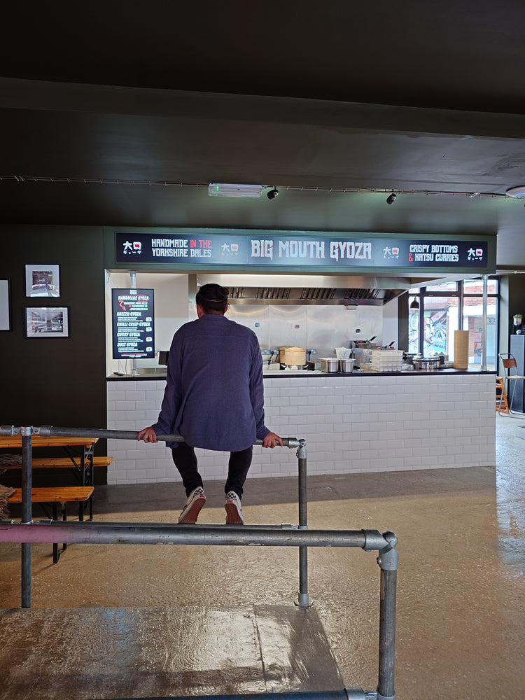 The Big Mouth Gyoza counter at Bustler Market, Nottingham